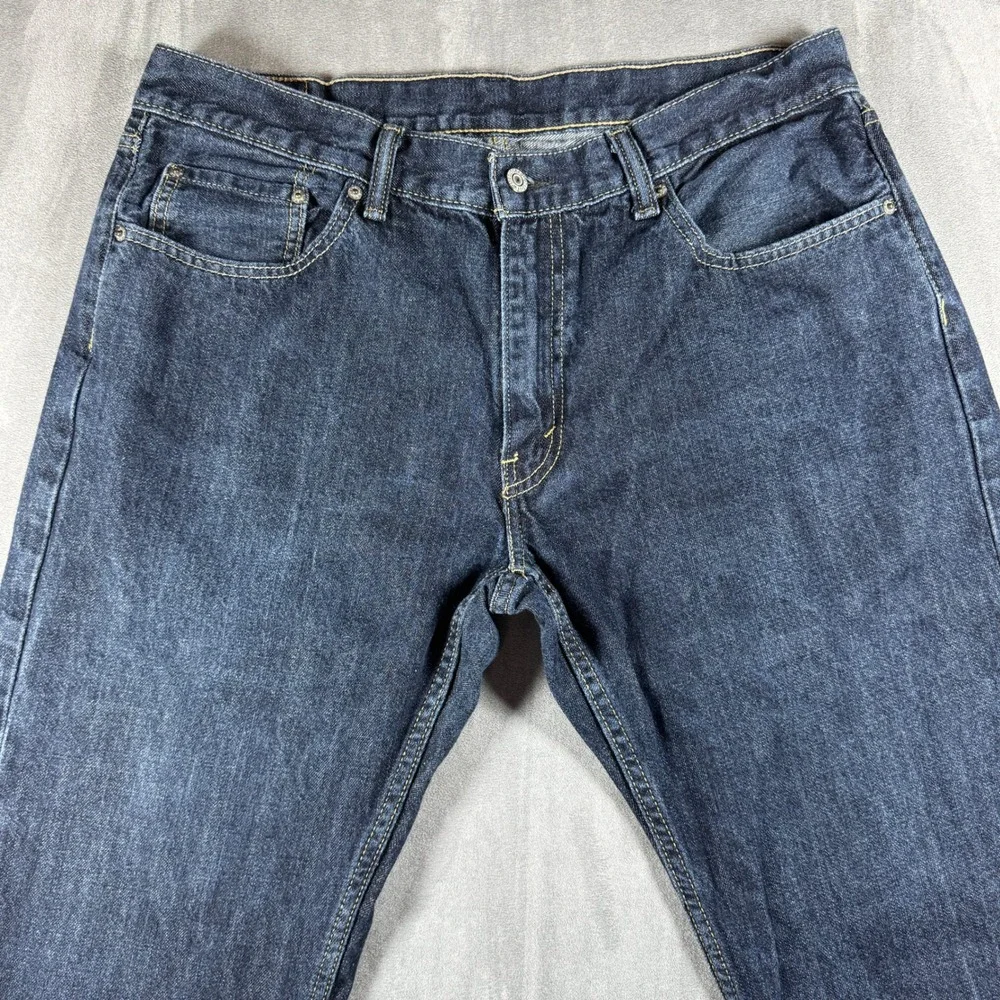 Levis 559 Mens Relaxed Straight Leg Jeans 36x32 Dark Wash Blue Denim